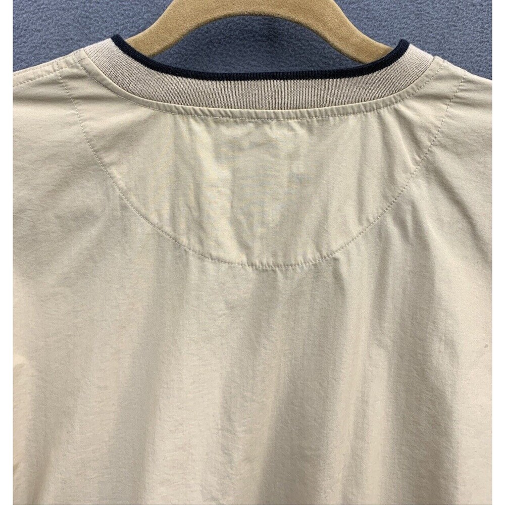 Scandia Woods V Neck Pullover Windbreaker Shirt Vesy Men Small Beige Zip Sleeves - Picture 13 of 14